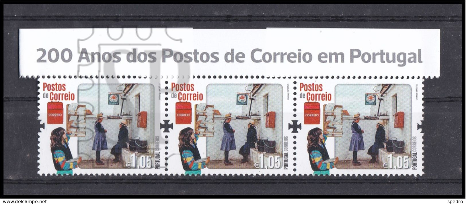 Portugal 2023 200 Anos Dos Postos De Correio Em Portugal Postman Offices Bureaux Poste Upper Line Ctt - Feuilles Complètes Et Multiples