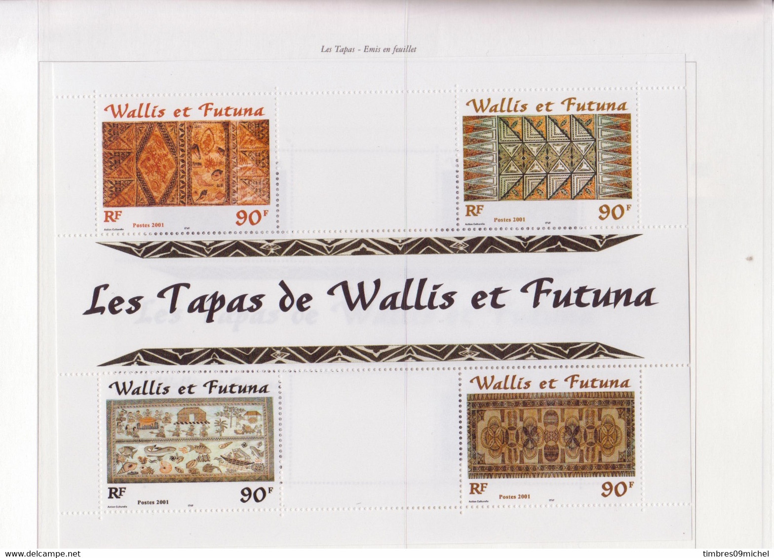 Wallis-et-Futuna  Bloc Feuillet N° 10** Artisanat Les Tapas - Blocks & Sheetlets