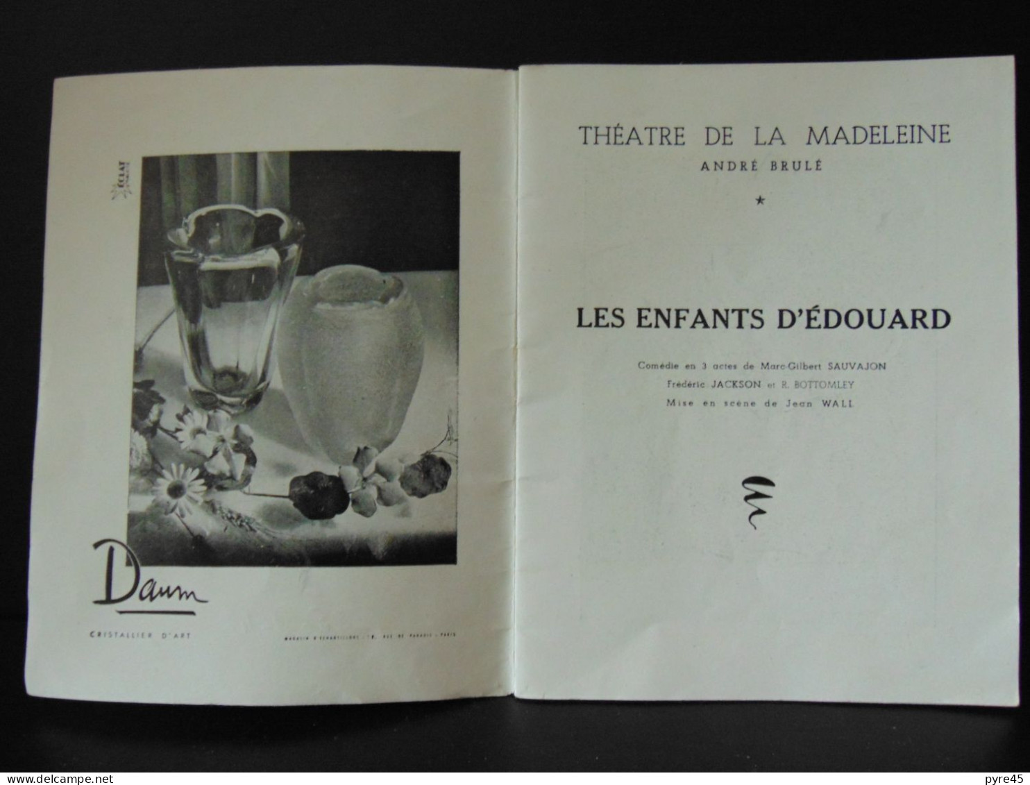 Programme " Théâtre De La Madeleine " Les Enfants D'Edouard, 1949 - Programmes