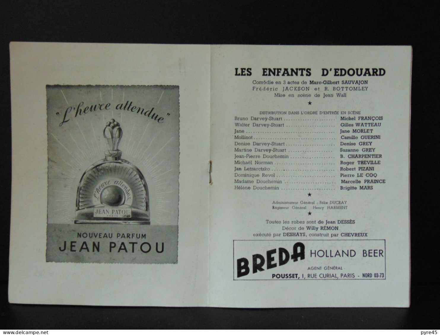 Programme " Théâtre De La Madeleine " Les Enfants D'Edouard, 1949 - Programmes