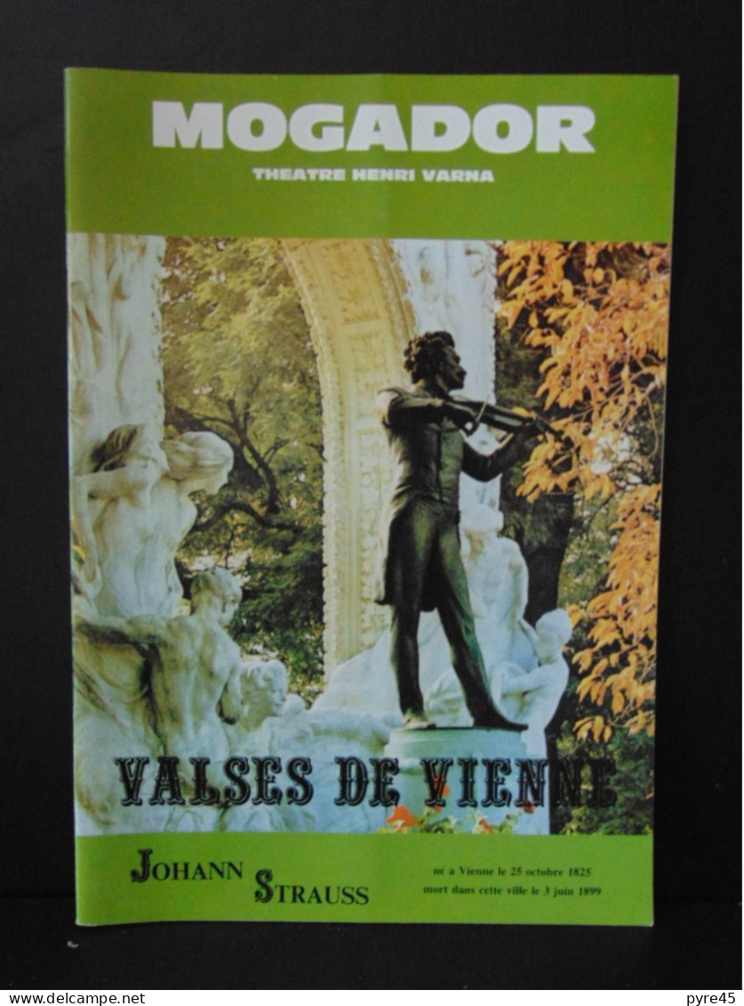 Programme " Théâtre Mogador " Valses De Vienne - Programmes