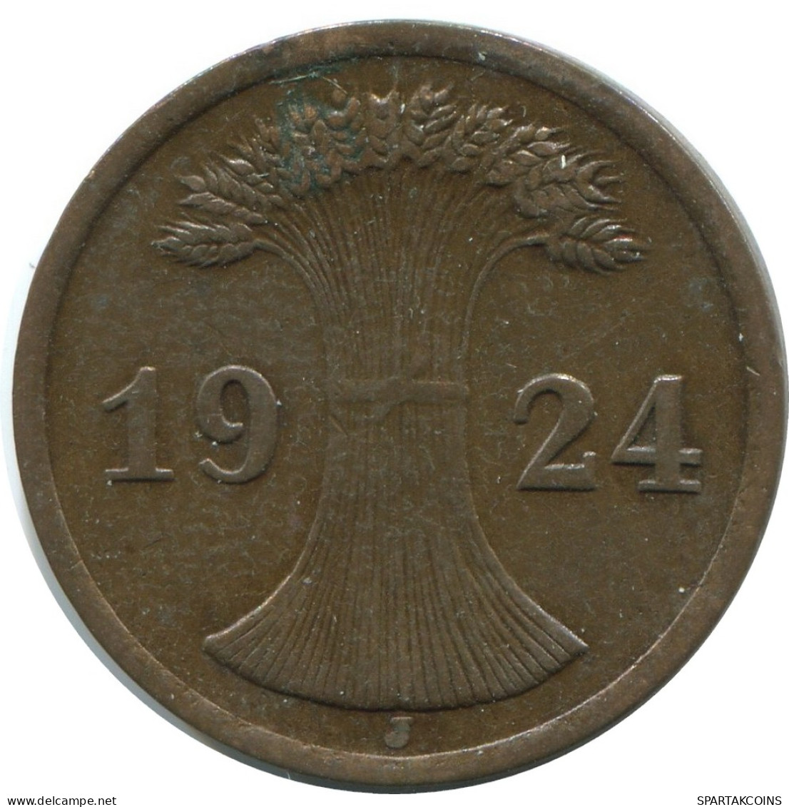 2 RENTENPFENNIG 1924 J DEUTSCHLAND Münze GERMANY #AE286.D - 2 Renten- & 2 Reichspfennig