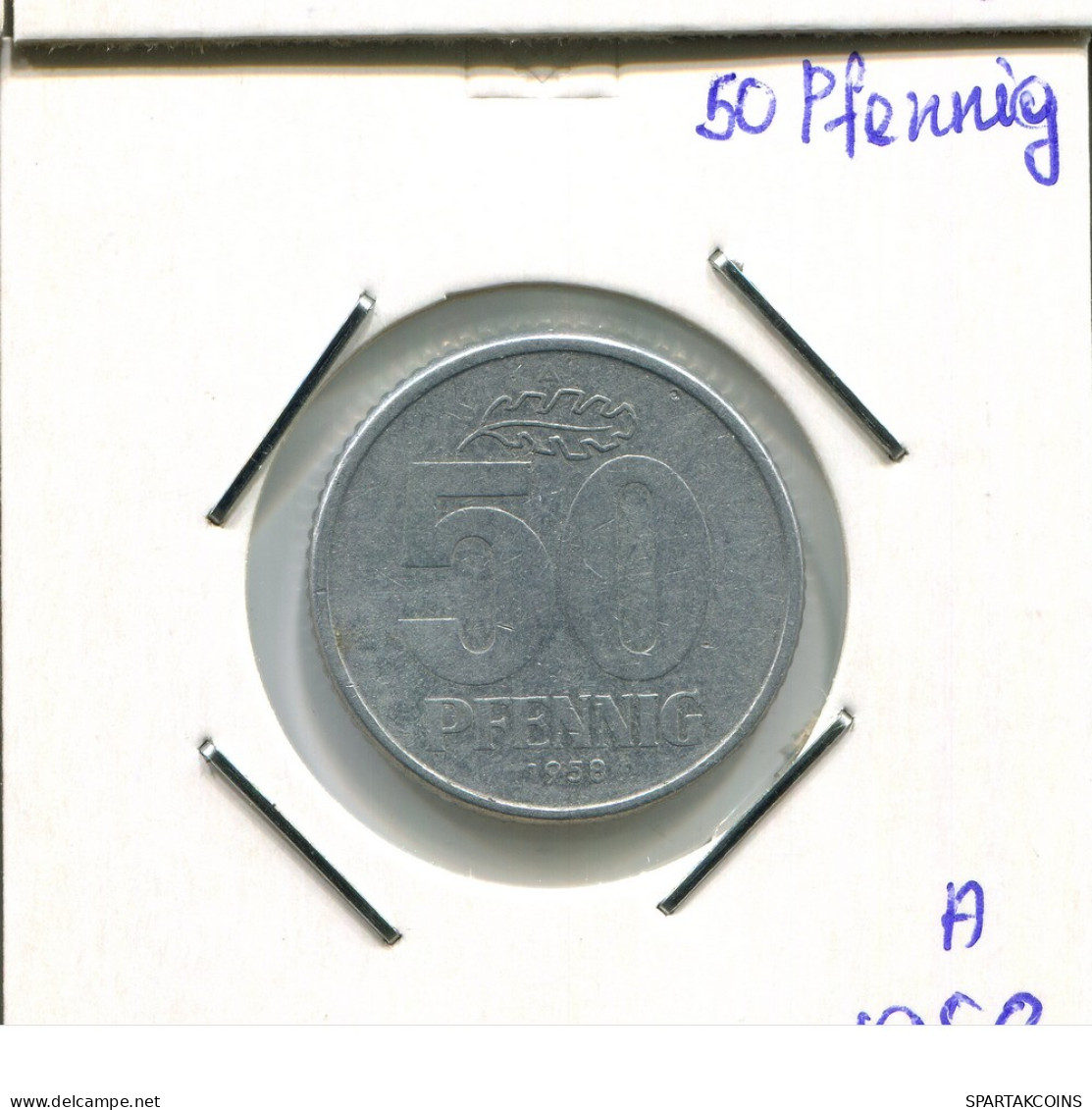 50 PFENNIG 1958 DDR EAST DEUTSCHLAND Münze GERMANY #AR759.D - 50 Pfennig