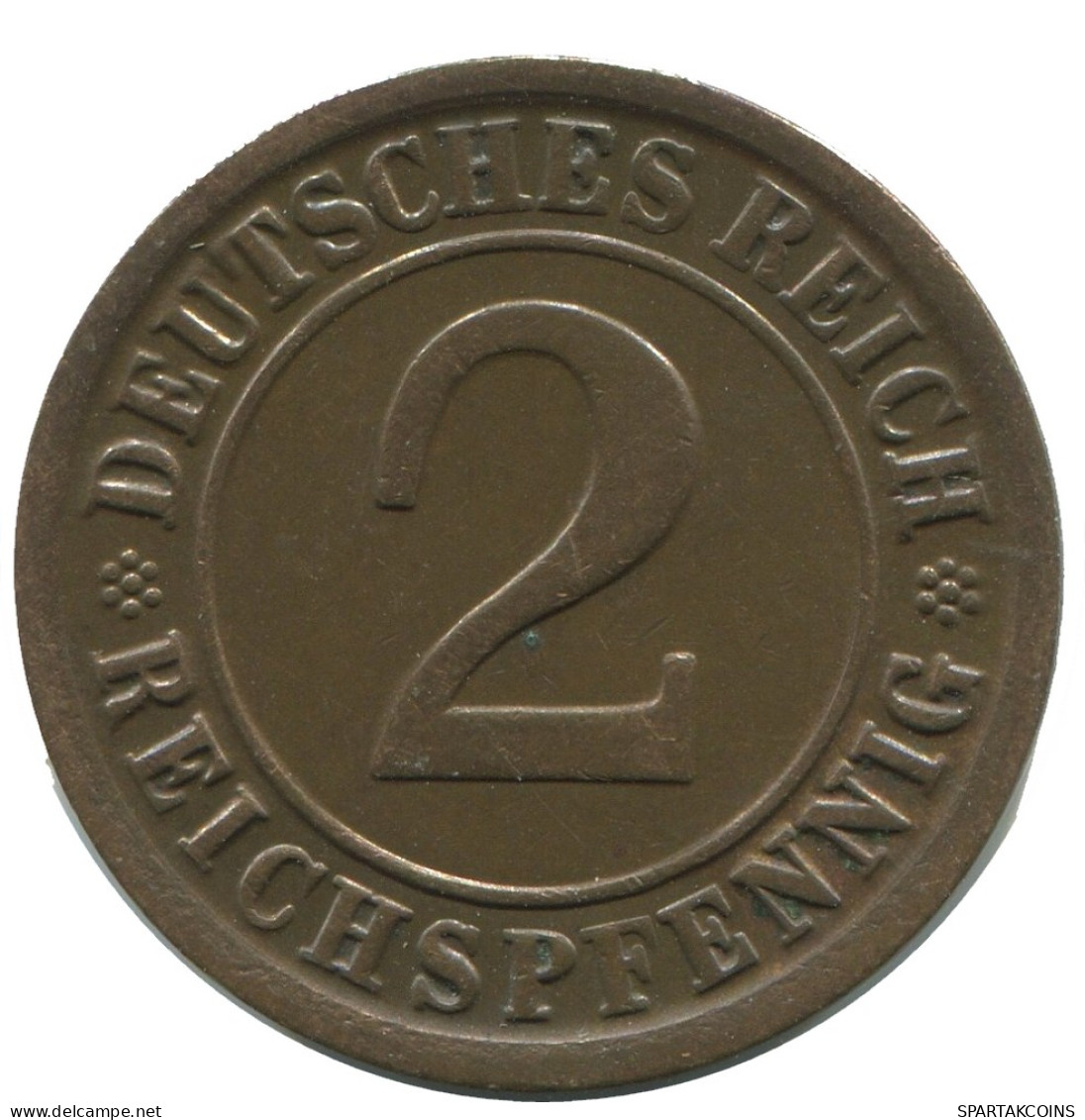 2 REICHSPFENNIG 1924 J GERMANY Coin #AD488.9.U - 2 Rentenpfennig & 2 Reichspfennig