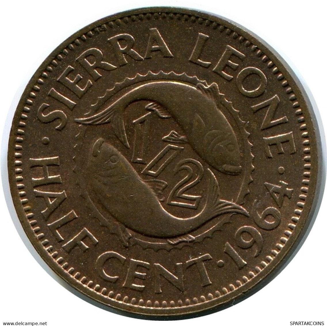 1/2 CENTS 1964 SIERRA LEONE Münze #AR159.D - Sierra Leone