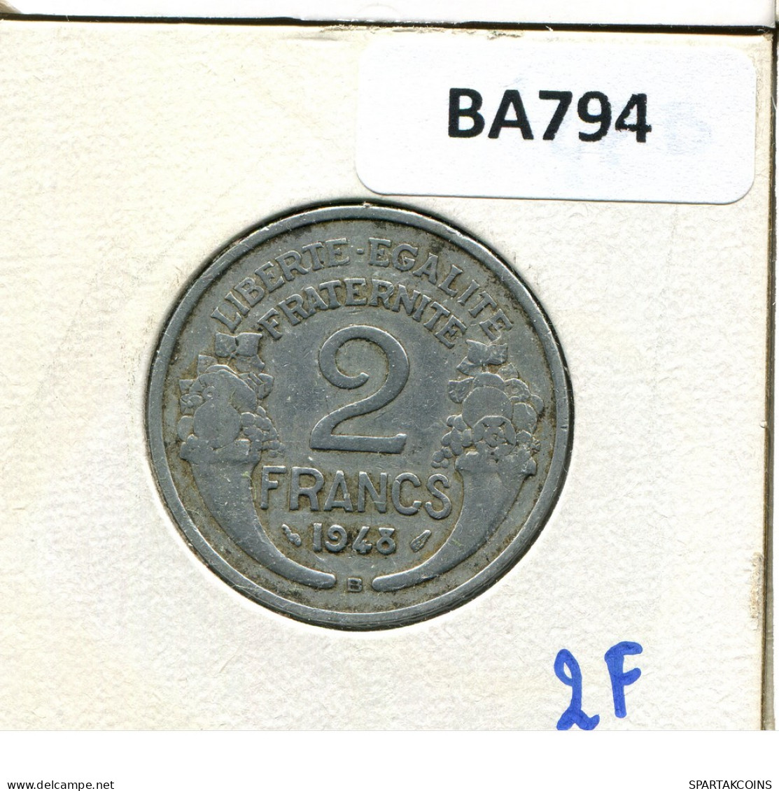 2 FRANCS 1948 B FRANCE French Coin #BA794 - 2 Francs
