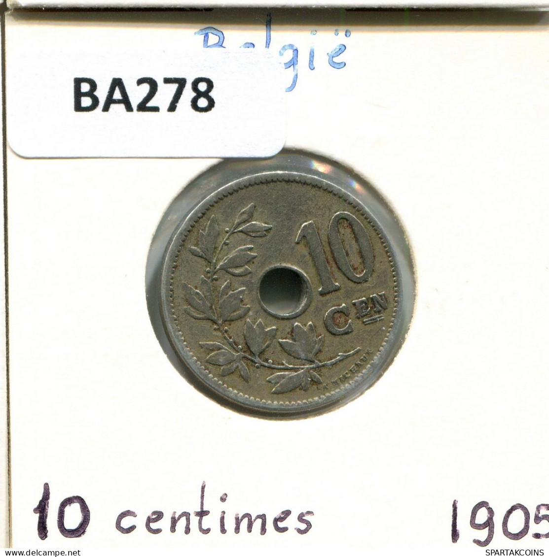 10 CENTIMES 1905 DUTCH Text BÉLGICA BELGIUM Moneda #BA278.E - 10 Cents