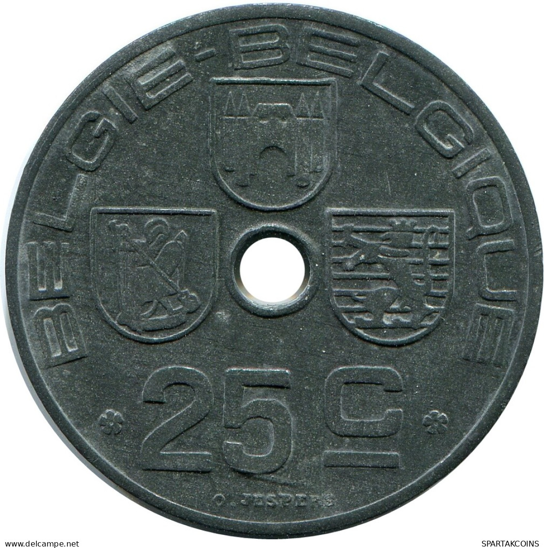 25 CENTIMES 1943 FRENCH Text BÉLGICA BELGIUM Moneda #BA424.E - 25 Centimes
