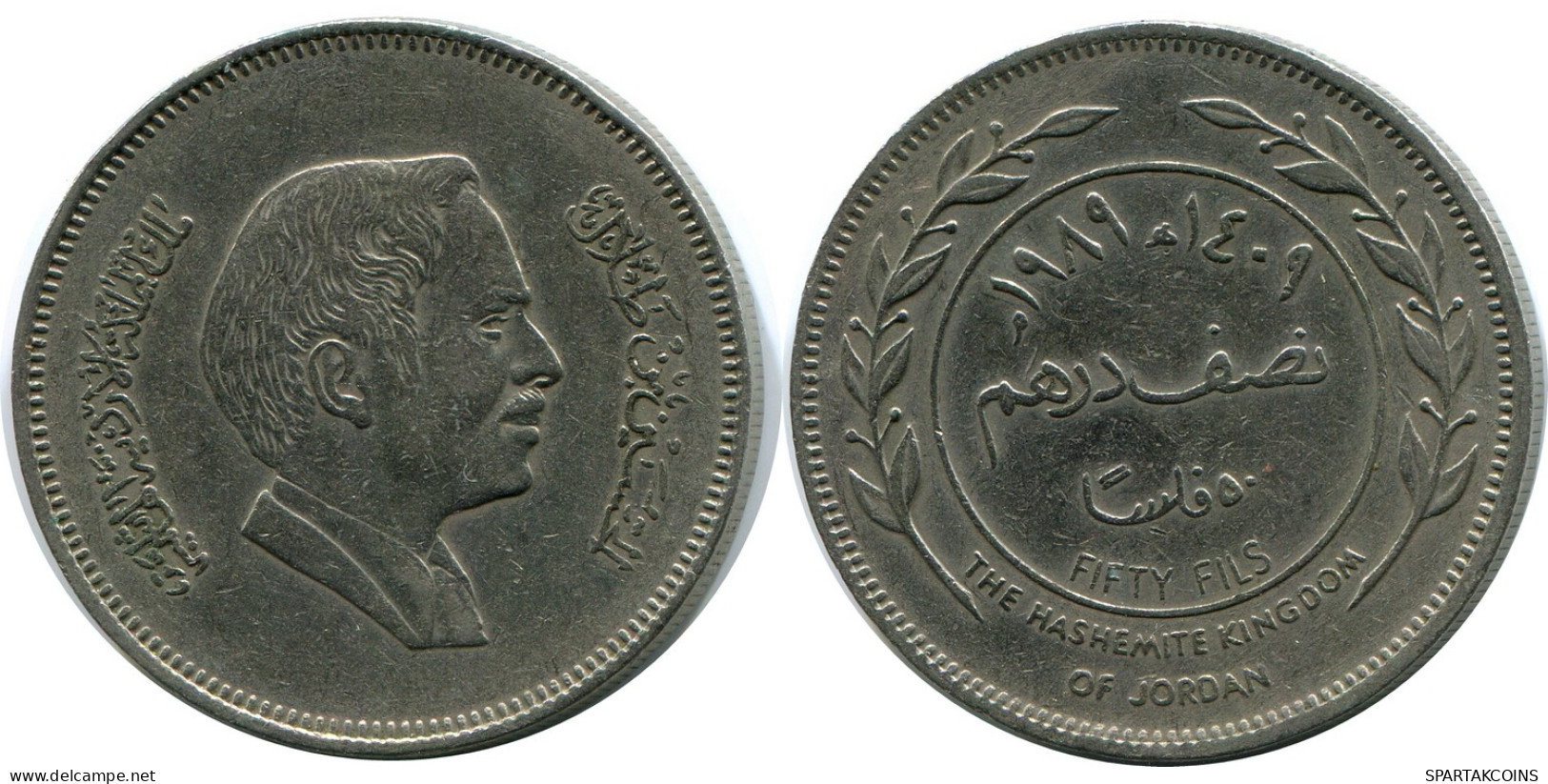 ½ DIRHAM / 50 FILS 1989 JORDANIE JORDAN Pièce #AP077.F - Jordanië