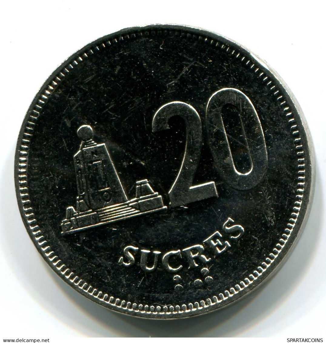 20 SUCRE 1991 ECUADOR UNC Moneda #W11023.E - Equateur