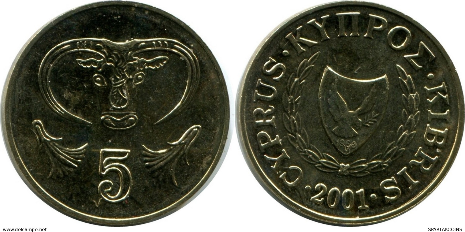 5 CENTS 2001 CHIPRE CYPRUS UNC Bull Moneda #M10363.E - Cyprus