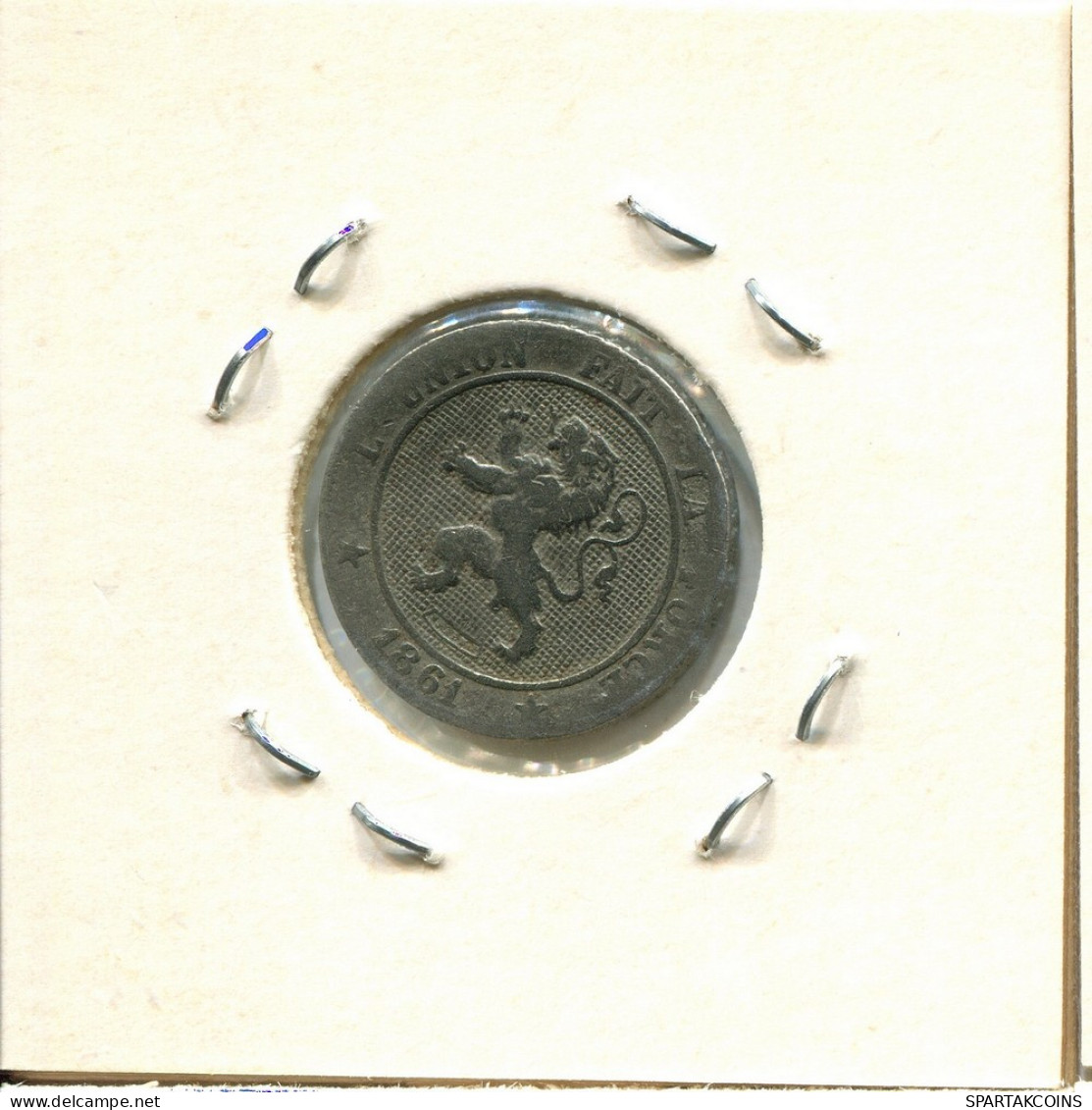 5 CENTIMES 1861 FRENCH Text BELGIQUE BELGIUM Pièce #BA234.F - 5 Cents