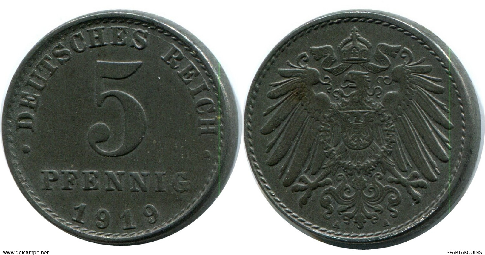 5 PFENNIG 1919 A ALEMANIA Moneda GERMANY #AX563.E - 5 Rentenpfennig & 5 Reichspfennig