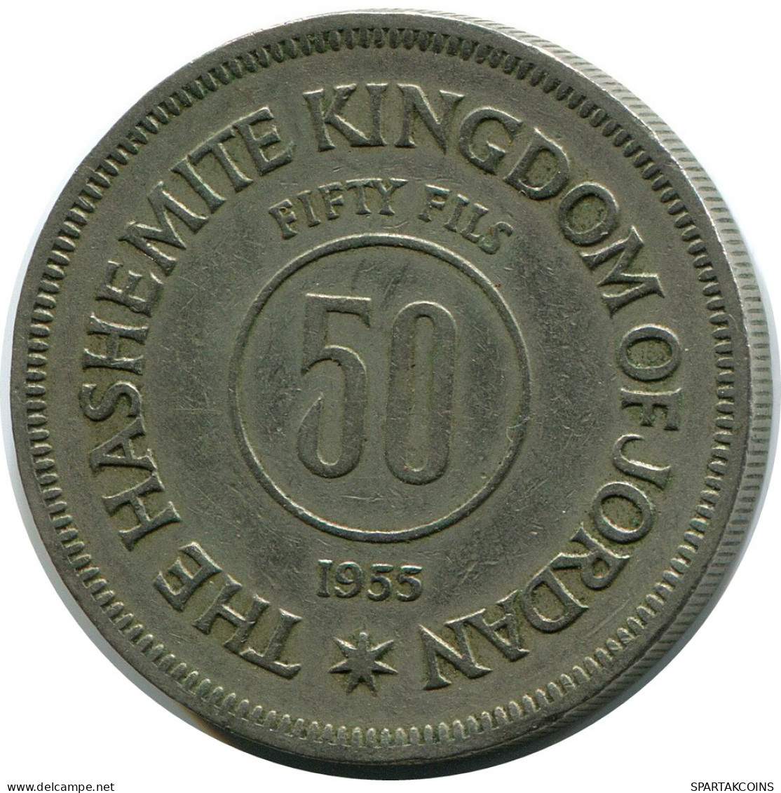 ½ DIRHAM / 50 FILS 1955 JORDAN Coin #AP066.U - Jordanie