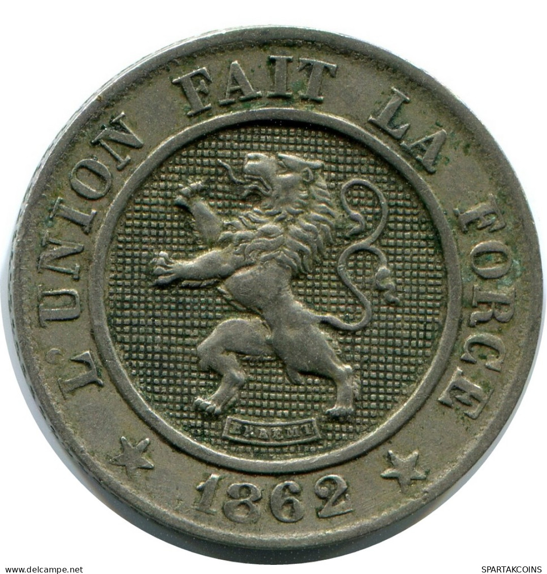 10 CENTIMES 1862 BELGIEN BELGIUM Münze #AZ133.1.D - 10 Cents