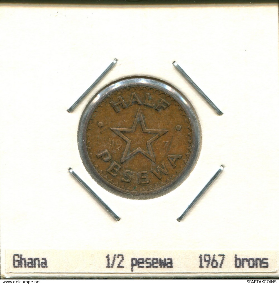 1/2 PESEWA 1967 GHANA Coin #AS375.U - Ghana