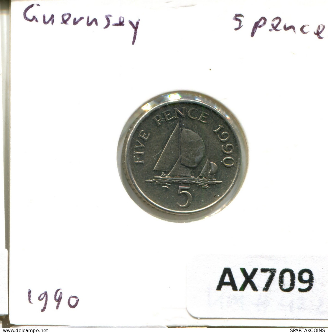 5 PENCE 1990 GUERNSEY Coin #AX709.U - Guernesey