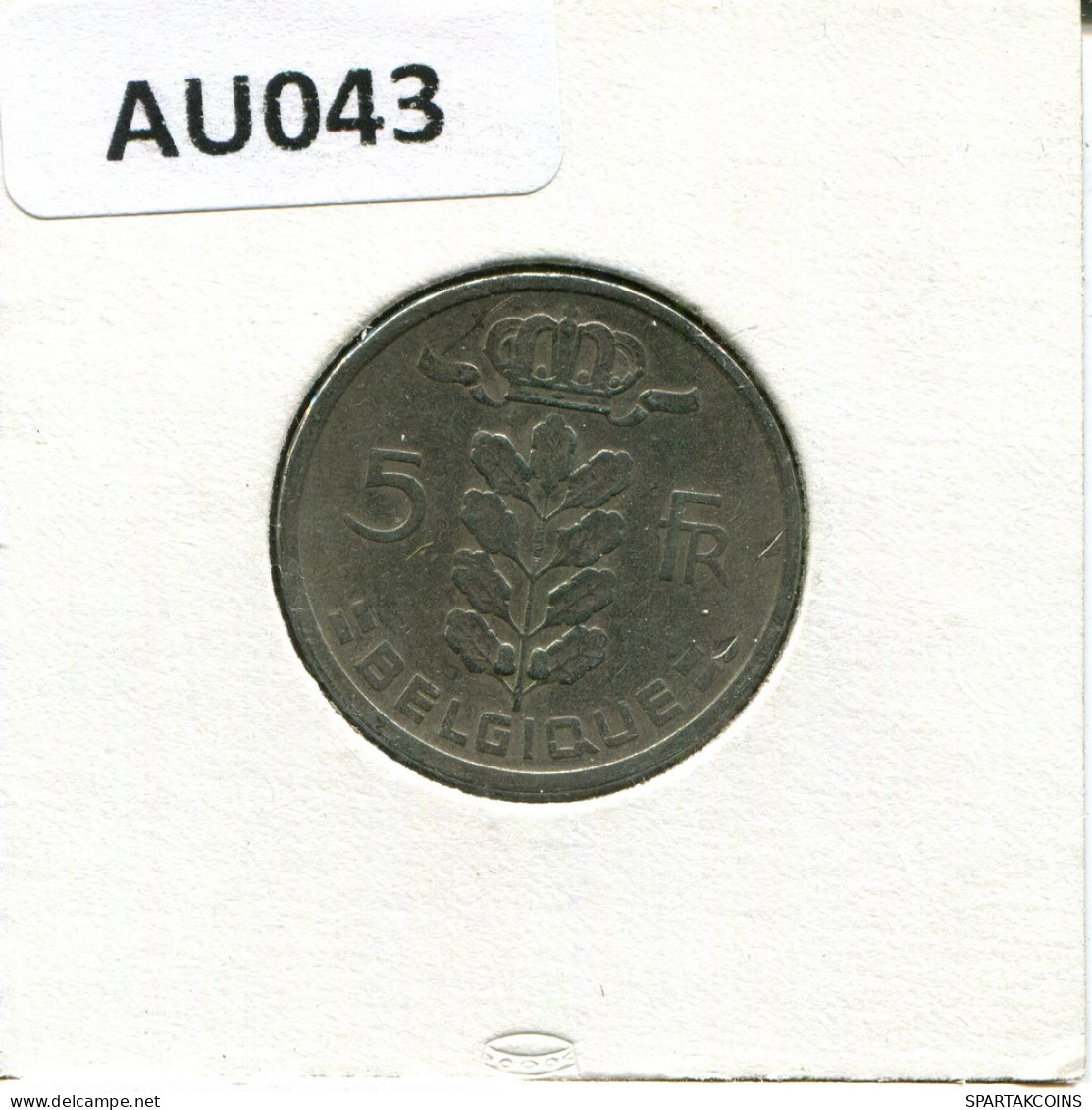 5 FRANCS 1950 FRENCH Text BELGIUM Coin #AU043.U - 5 Franc