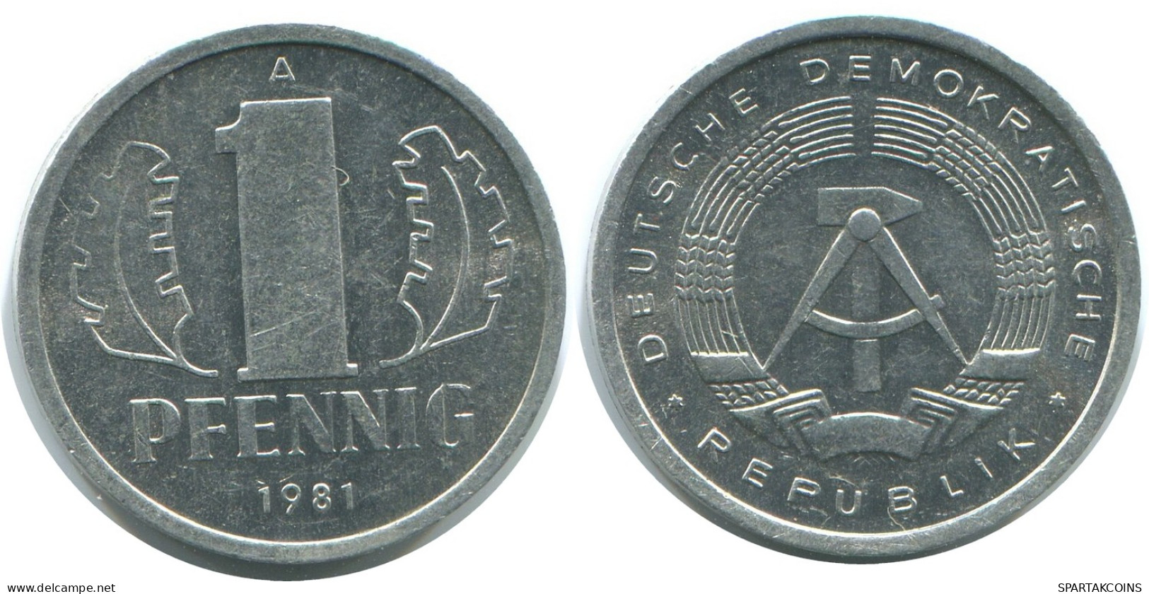 1 PFENNIG 1981 A DDR EAST DEUTSCHLAND Münze GERMANY #AE047.D - 1 Pfennig