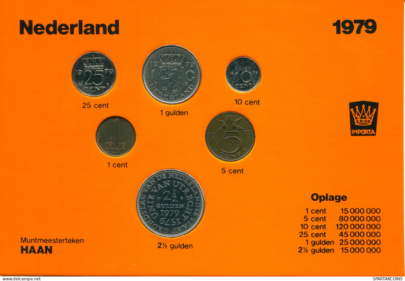 NETHERLANDS 1979 MINT SET 6 Coin #SET1017.7.U - Mint Sets & Proof Sets