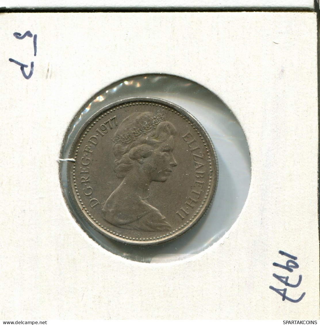 5 NEW PENCE 1977 UK GROßBRITANNIEN GREAT BRITAIN Münze #AU826.D - 5 Pence & 5 New Pence