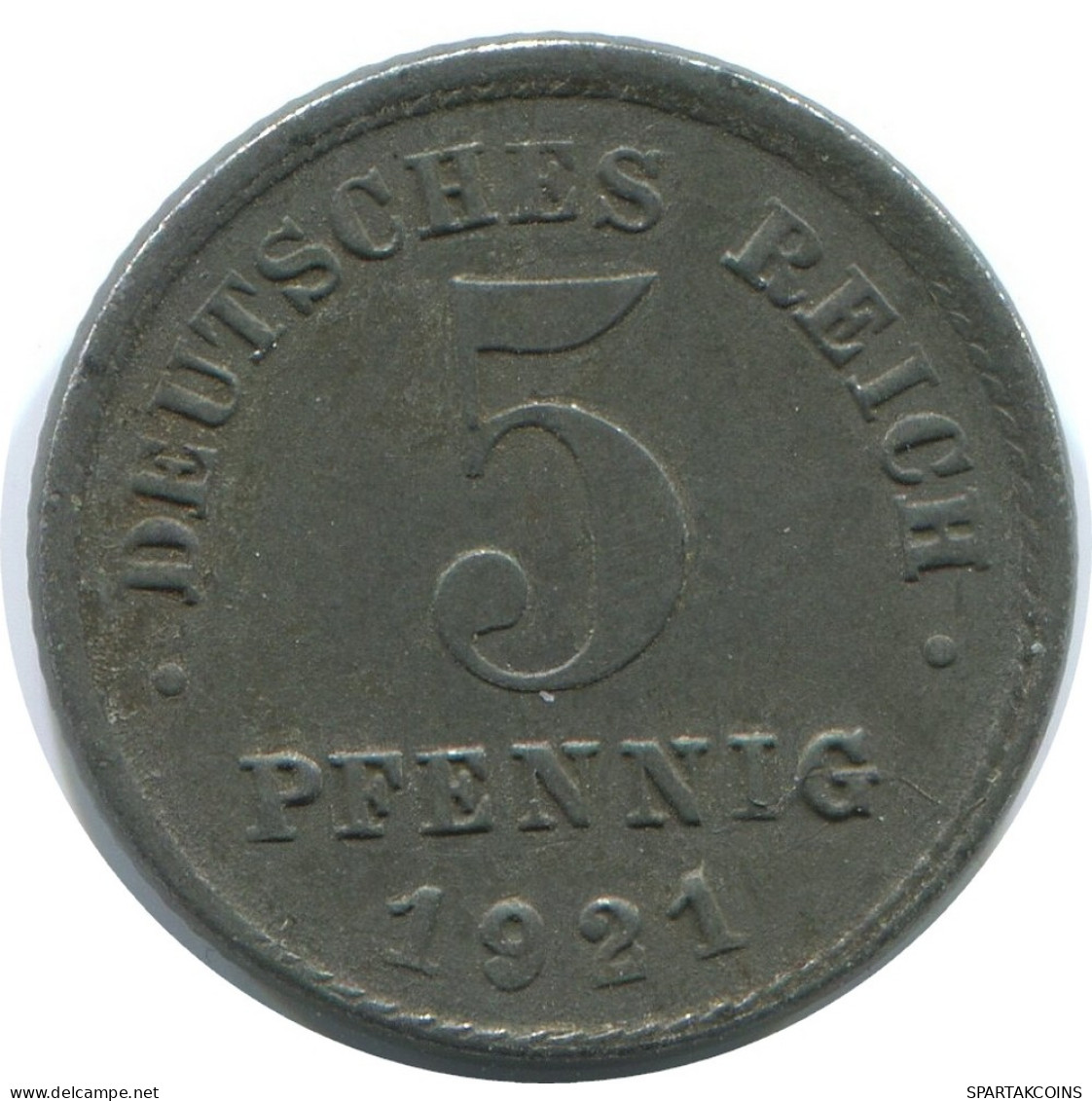 5 PFENNIG 1921 J GERMANY Coin #AE310.U - 5 Rentenpfennig & 5 Reichspfennig