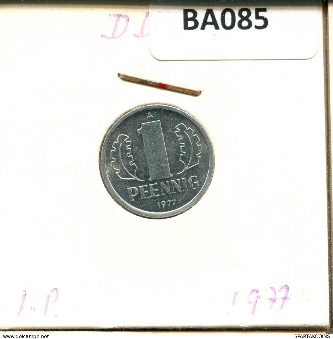 1 PFENNIG 1977 A DDR EAST GERMANY Coin #BA085.U - 1 Pfennig
