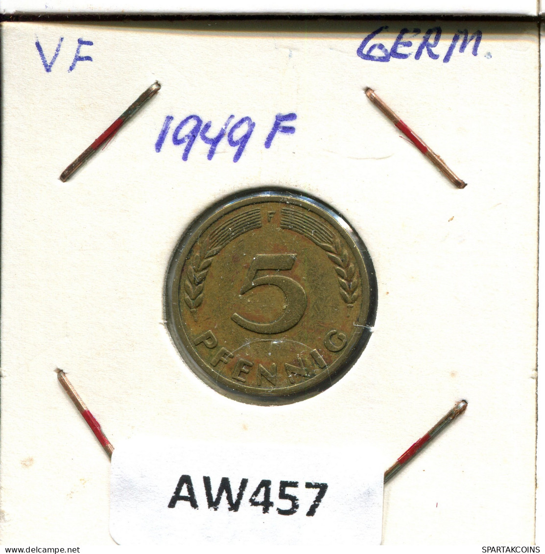 5 PFENNIG 1949 F ALLEMAGNE Pièce GERMANY #AW457.F - 5 Pfennig