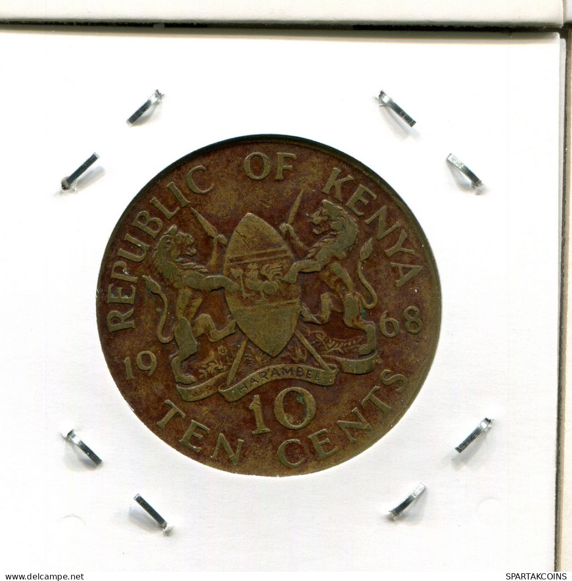 10 CENTS 1968 KENYA Moneda #AN742.E - Kenya