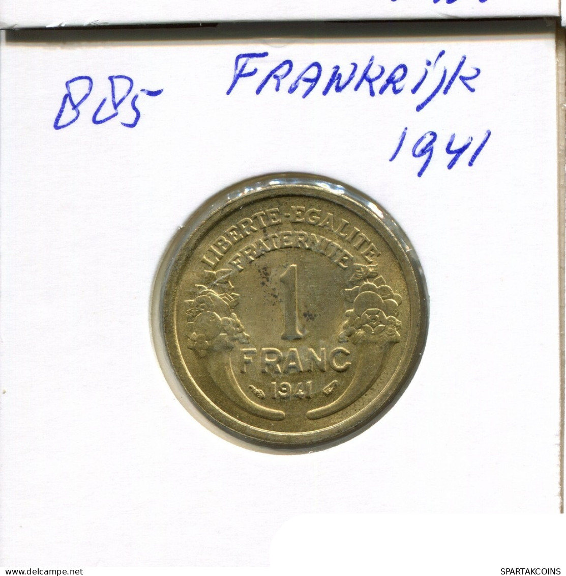 1 FRANC 1941 FRANKREICH FRANCE Französisch Münze #AN275.D - 1 Franc