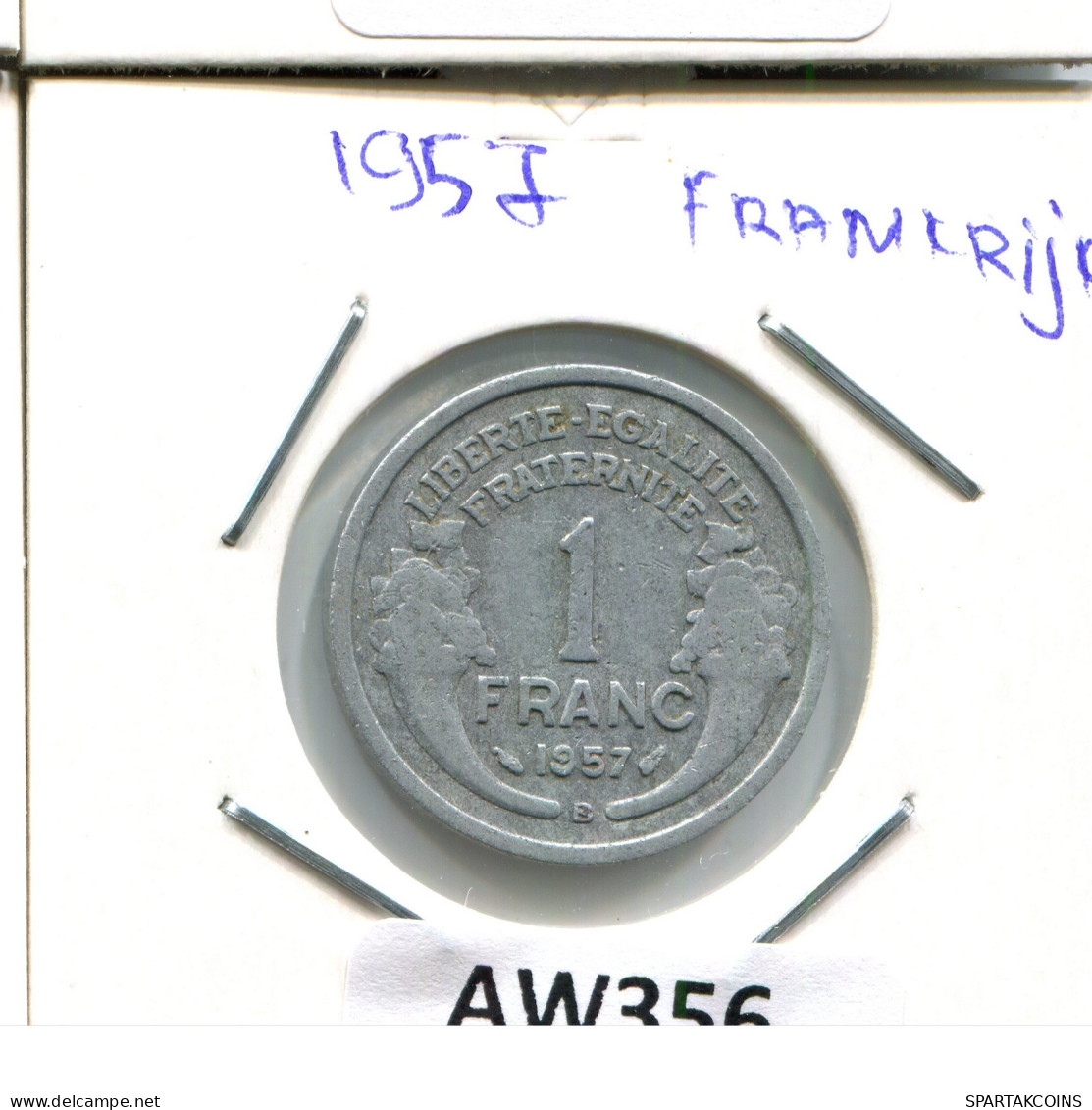 1 FRANC 1957 FRANKREICH FRANCE Französisch Münze #AW356.D - 1 Franc
