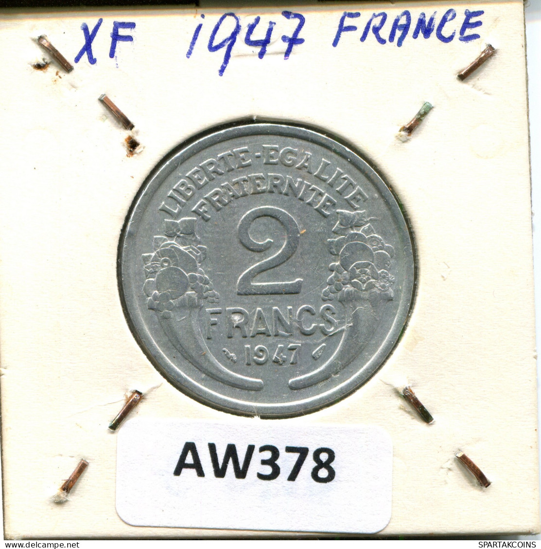 2 FRANCS 1947 FRANCE Coin #AW378 - 2 Francs