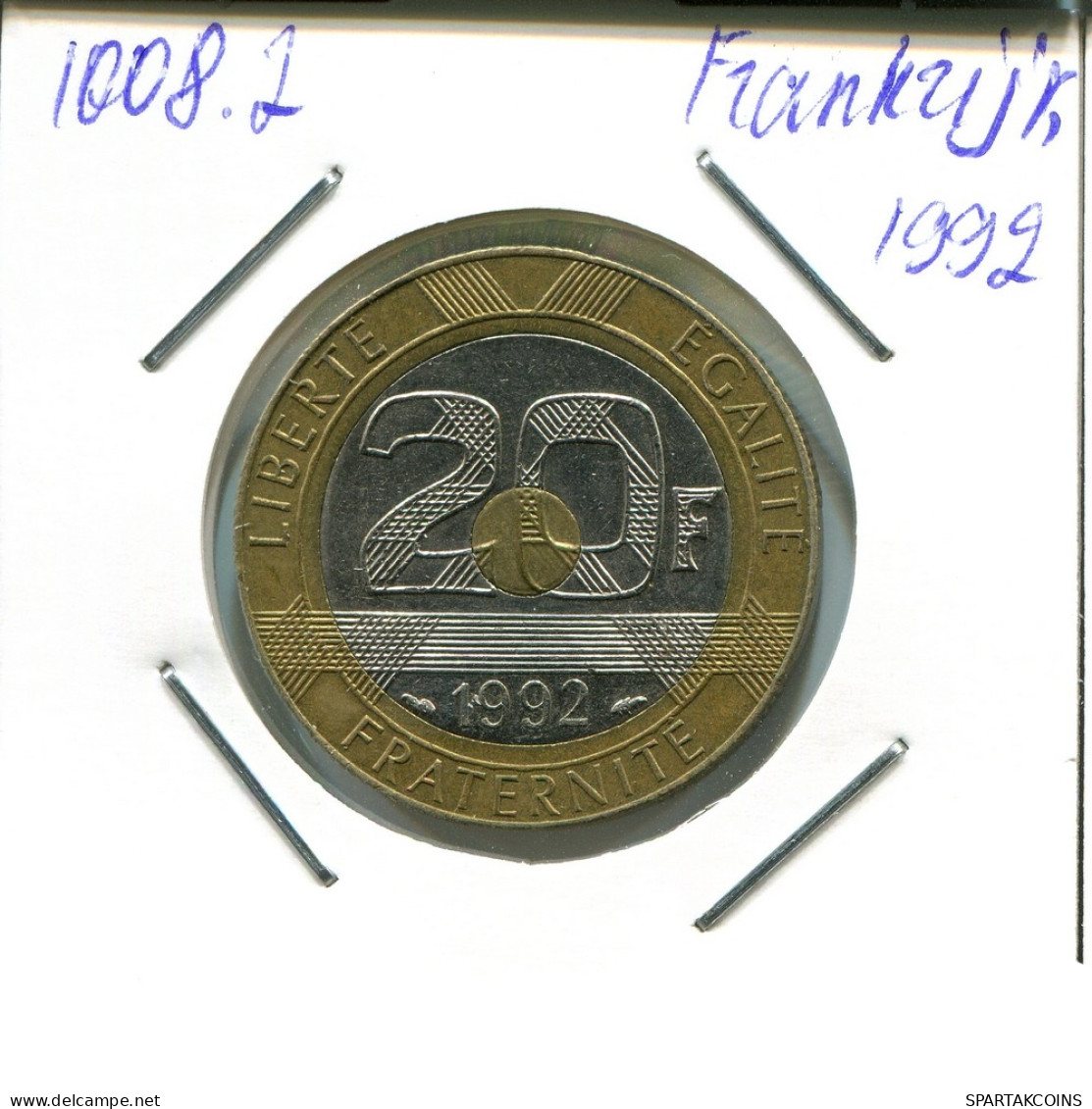 20 FRANCS 1992 FRANCE Trimetallic French Coin #AN470 - 20 Francs