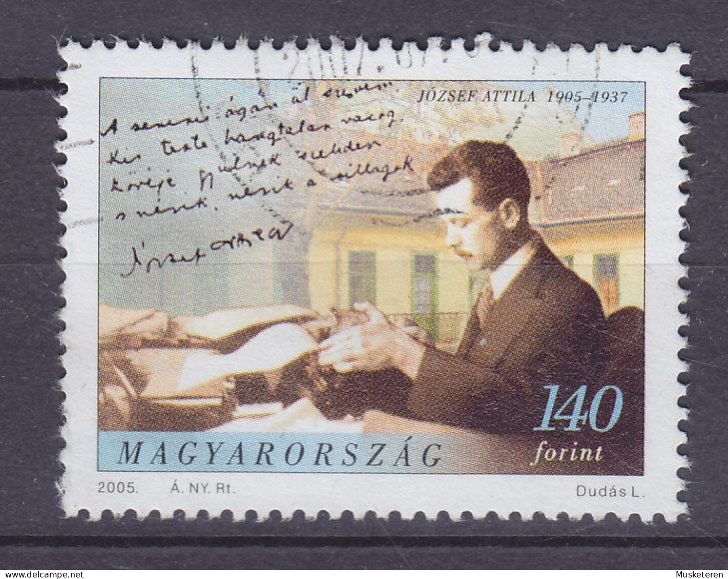 Hungary Ungarn 2005 Mi. 5018, 140 Ft Attila Jözef, Dichter - Oblitérés