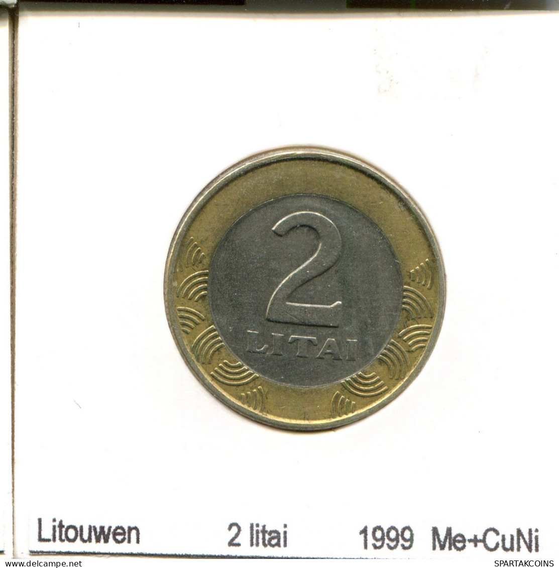 2 LITAI 1999 LITAUEN LITHUANIA BIMETALLIC Münze #AS698.D - Lituanie