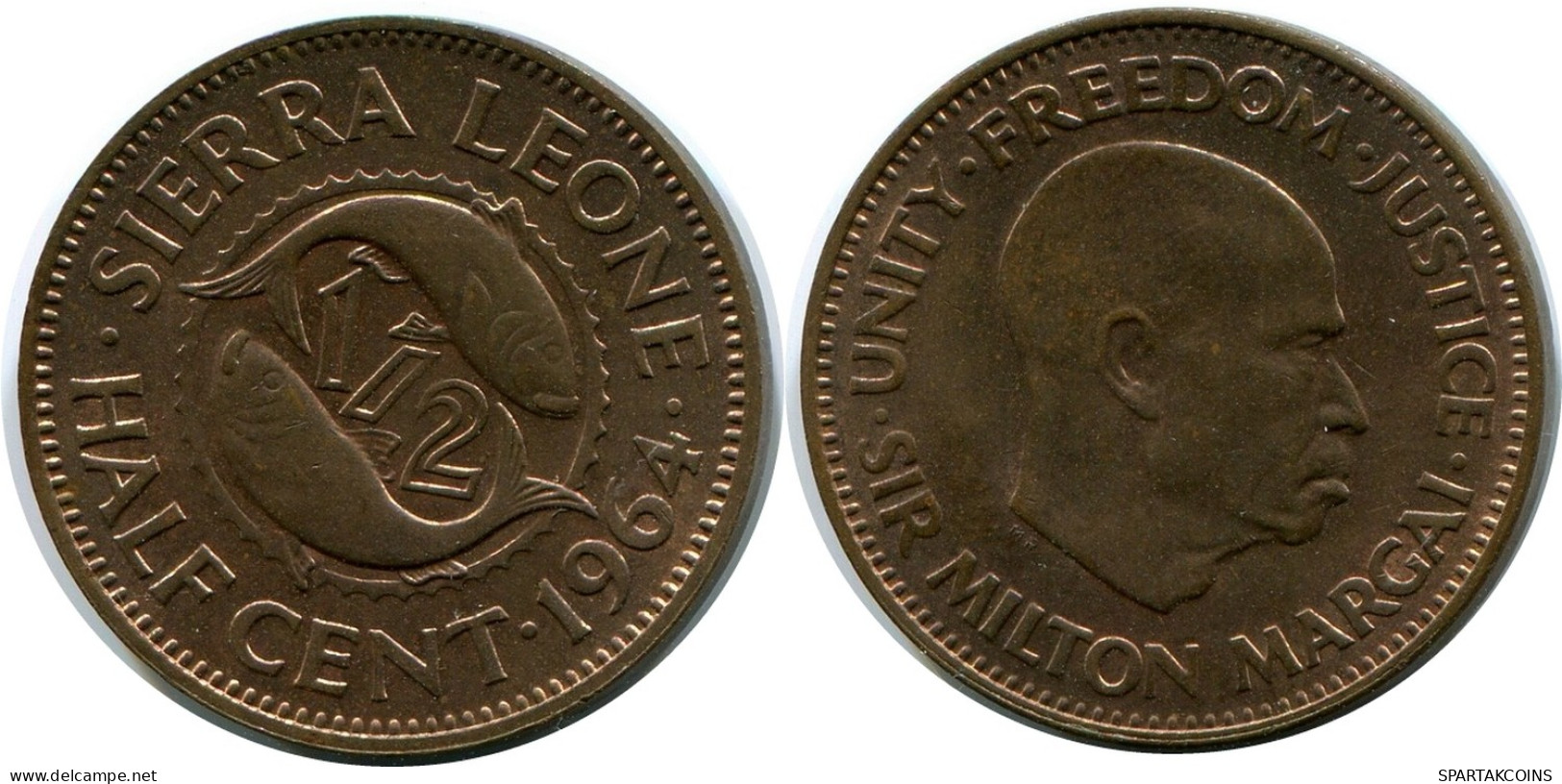 1/2 CENTS 1964 SIERBA LEONA SIERRA LEONE Moneda #AR159.E - Sierra Leone