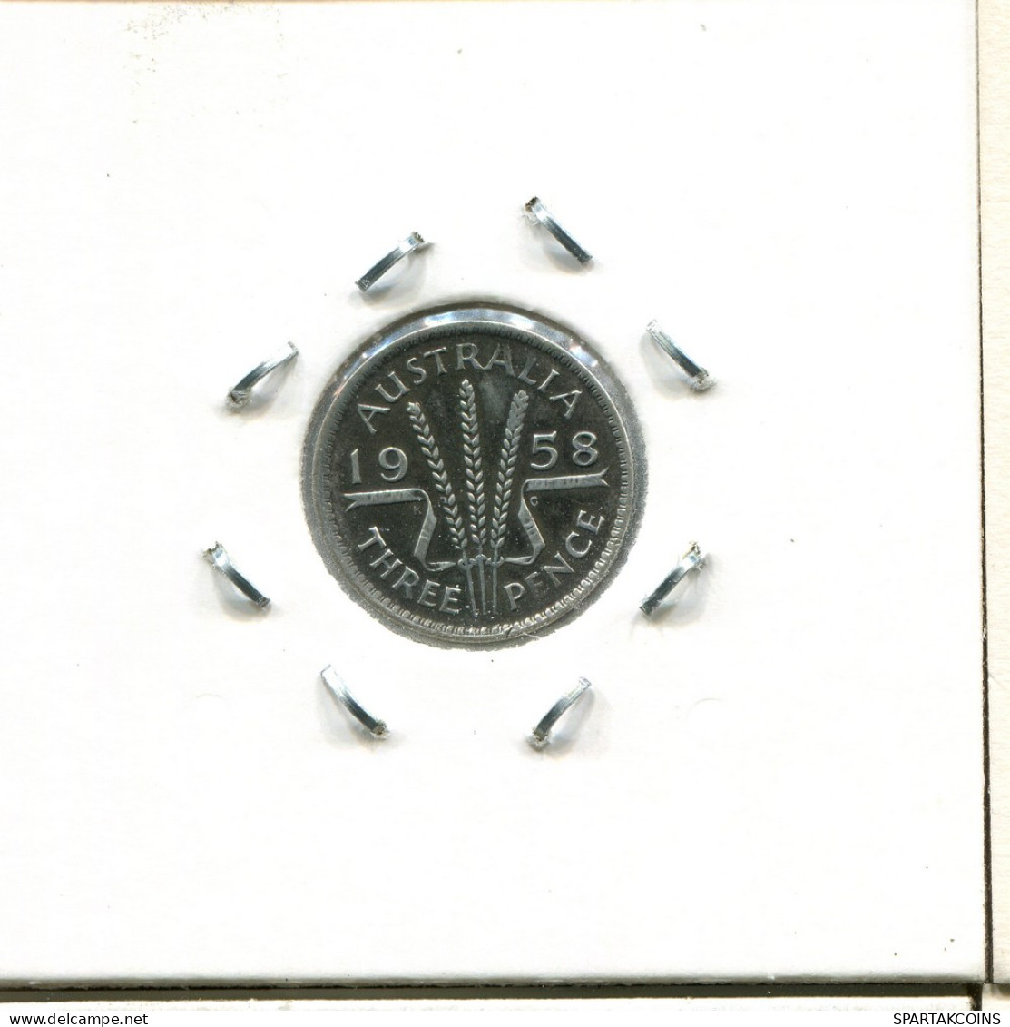 3 PENCE 1958 AUSTRALIE AUSTRALIA ARGENT Pièce #AS251.F - Threepence