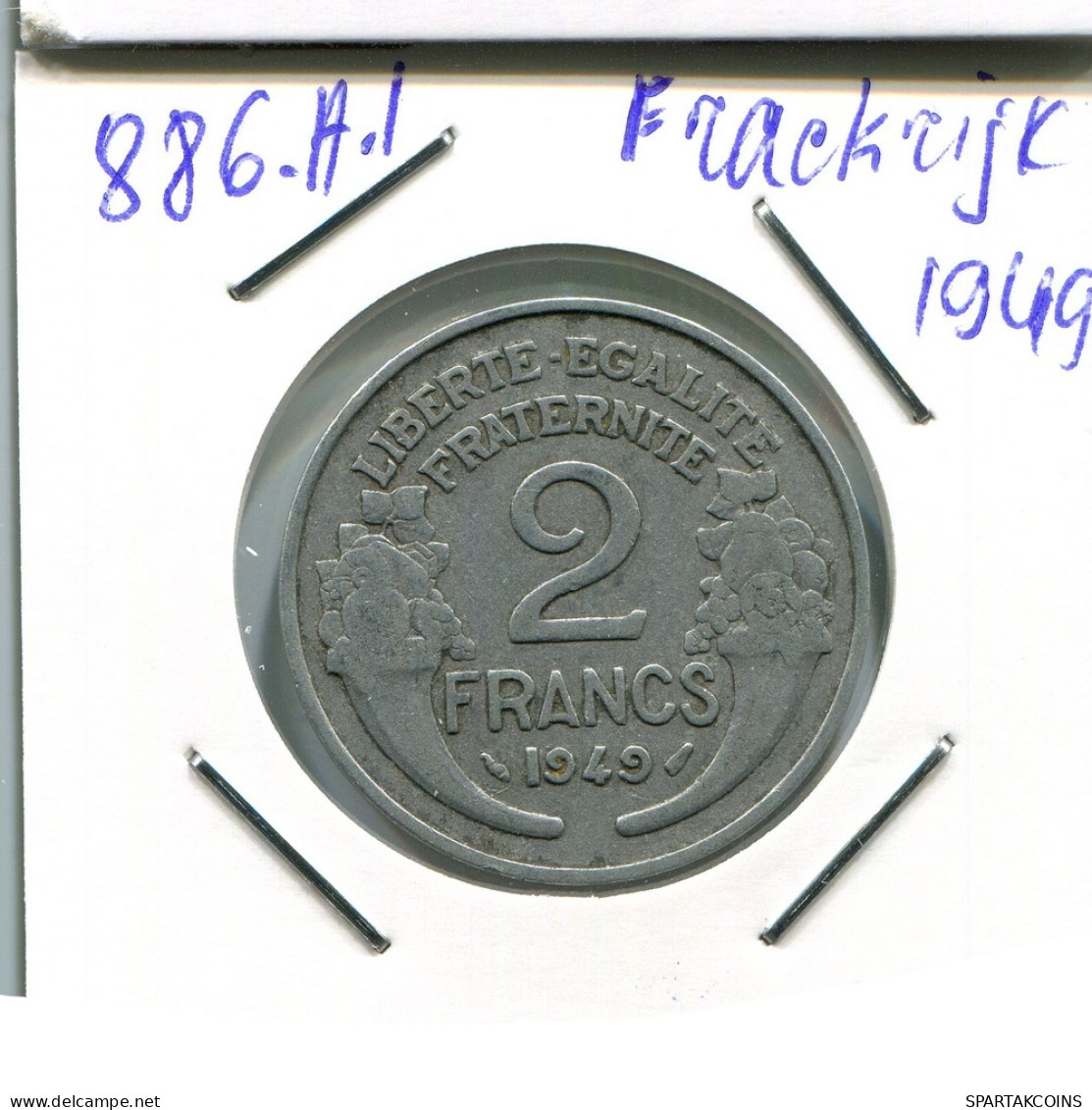 2 FRANCS 1949 FRANCE Pièce Française #AN358.F - 2 Francs