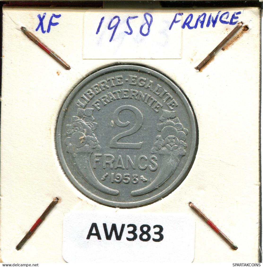 2 FRANCS 1958 FRANCE Pièce #AW383.F - 2 Francs