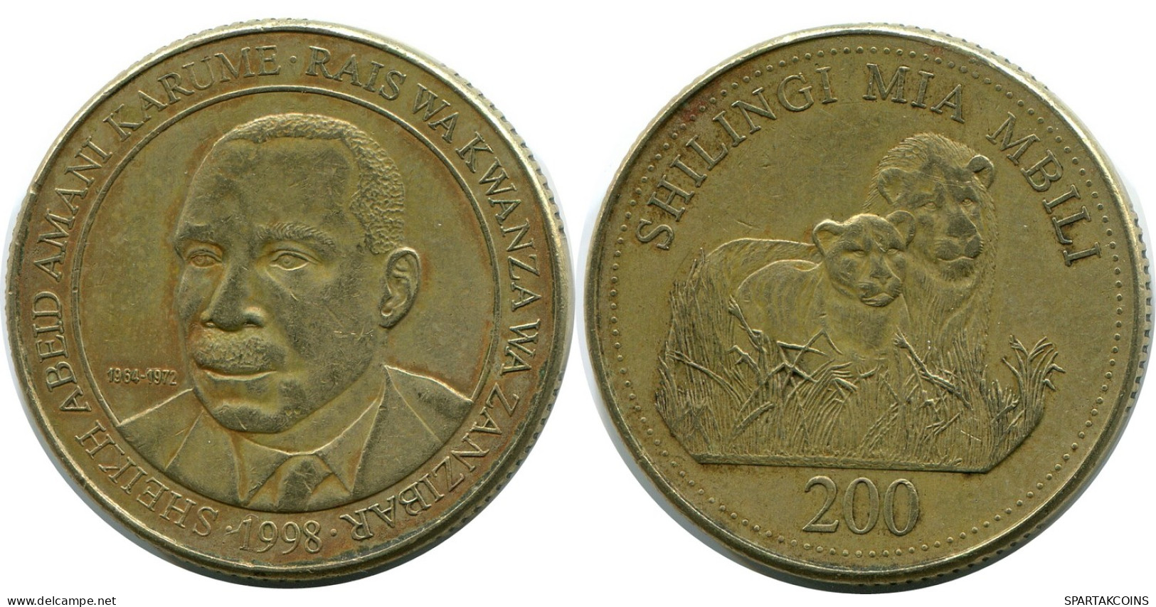 200 SHILLINGI 1998 TANZANIA Moneda #AP952.E - Tansania
