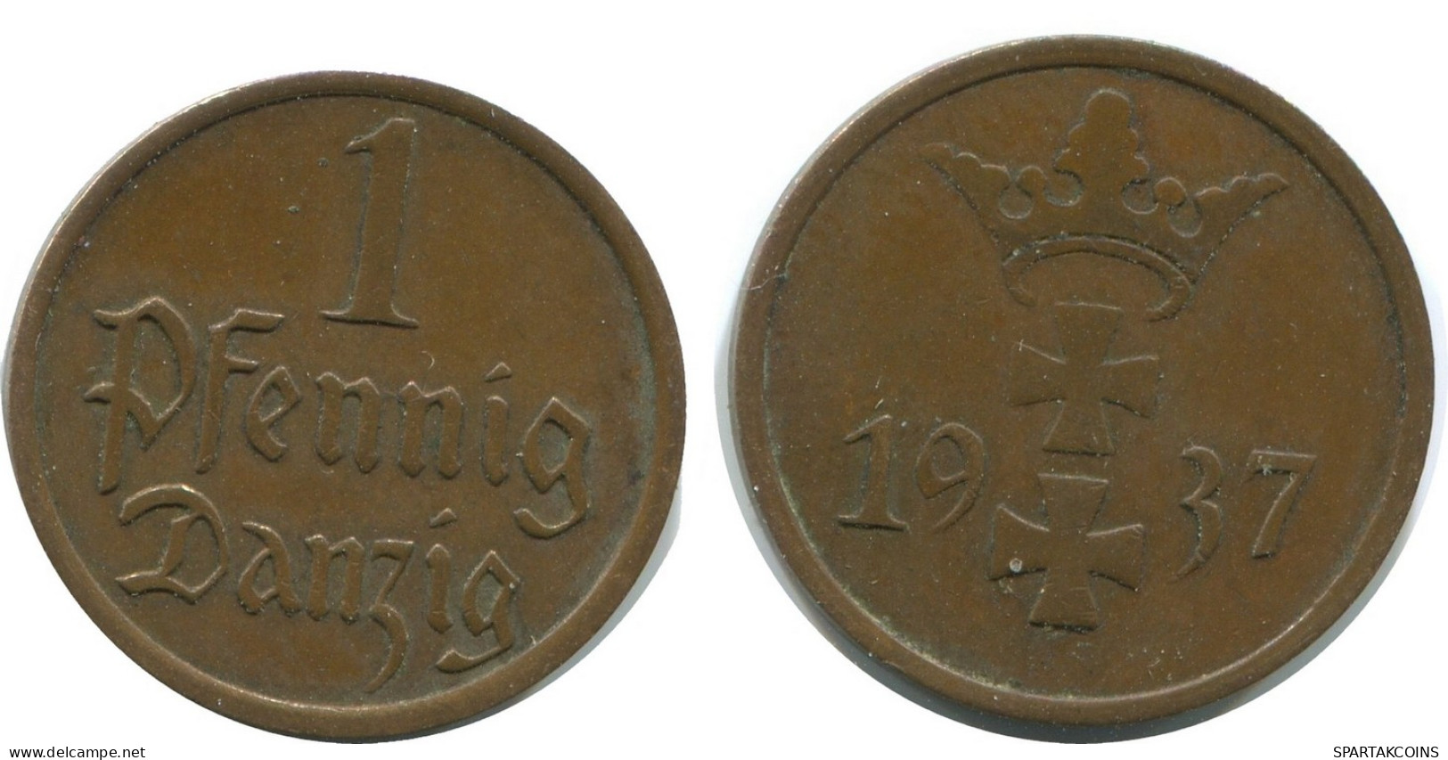 DANZIG 1 PFENNIG 1937 Dt. Reich ALLEMAGNE GERMANY #AD625.9.F - Andere & Zonder Classificatie