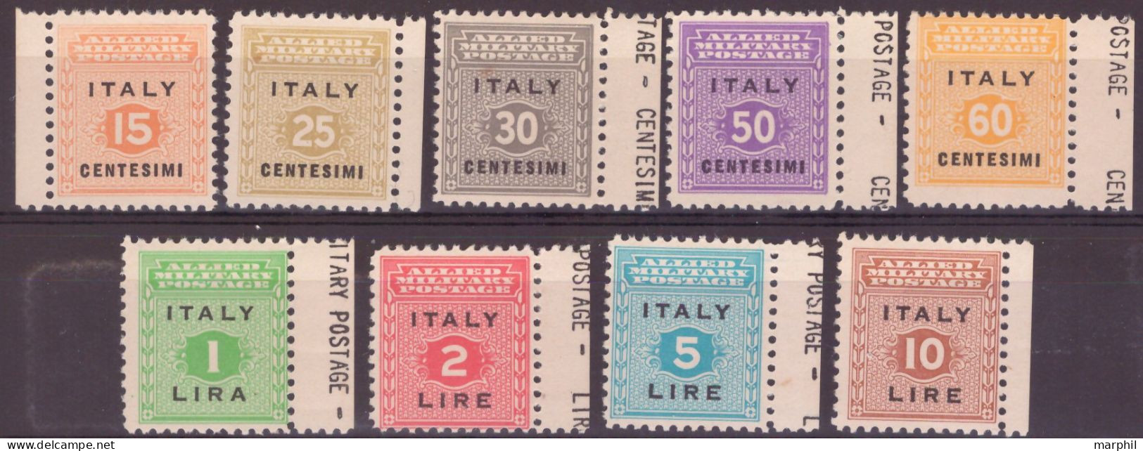 Italia 1943 Occp, Anglo Americana Sicilia UnN°S11/S19 9v Cpl Set MNH/** - Anglo-Amerik. Bez.: Sicilë