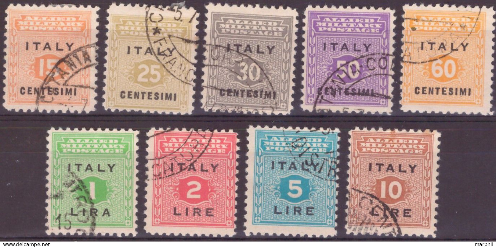 Italia 1943 Occp, Anglo Americana Sicilia UnN°S11/S19 9v Cpl Set (o) - Occup. Anglo-americana: Sicilia