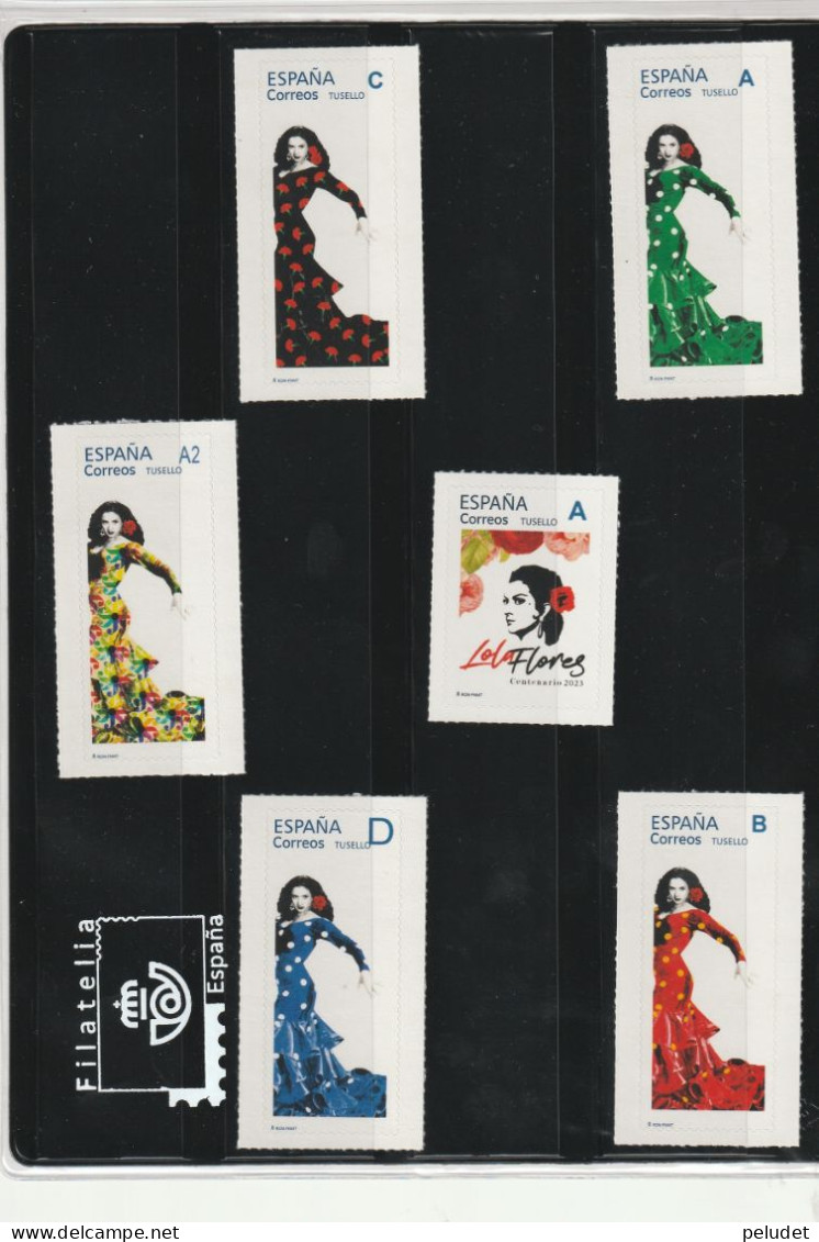 Spain Espagne Lola Flores 2023 6 V. ** "TuSellos" (personalizados) - Errors & Oddities