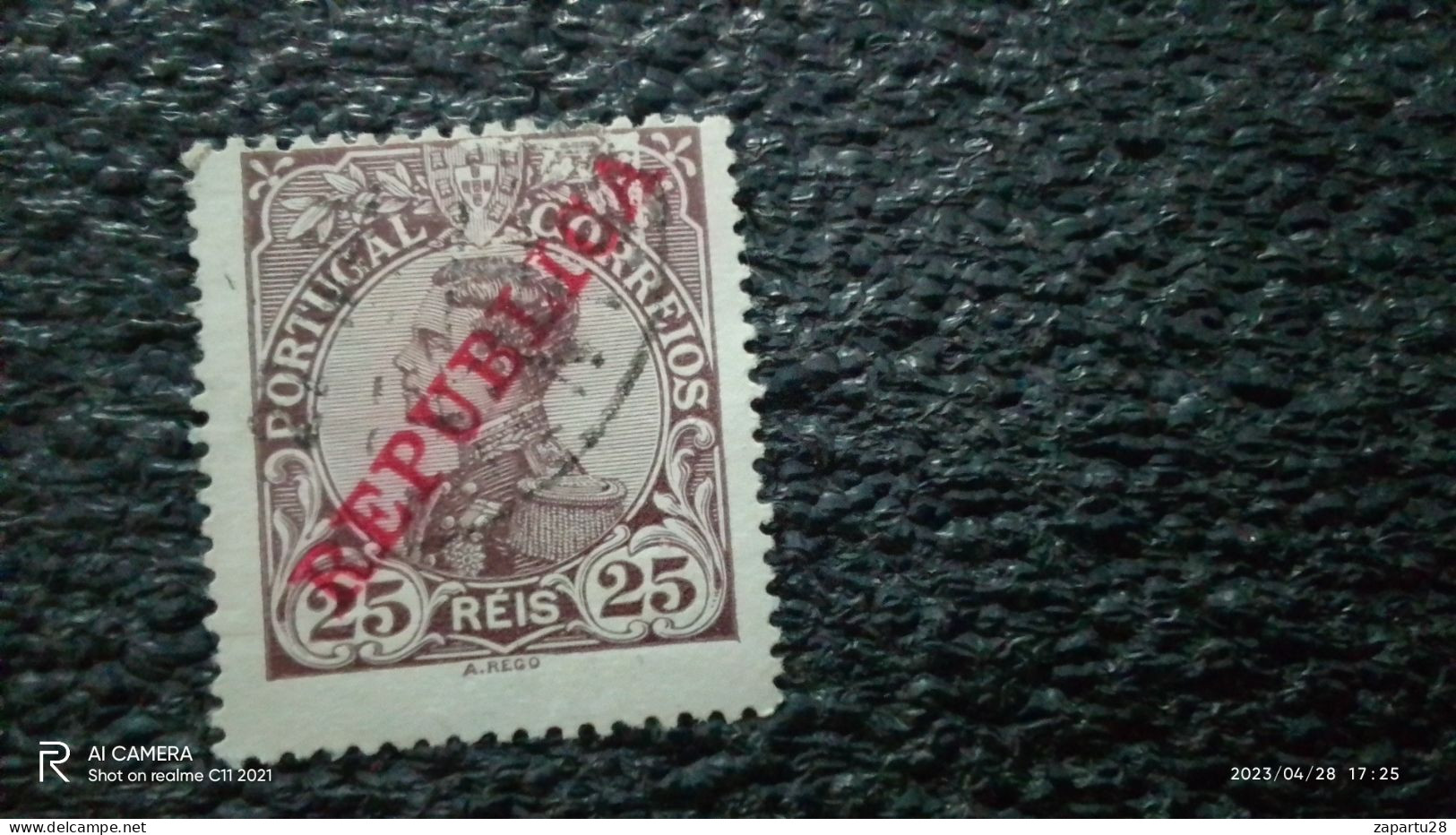 PORTUGAL-1910     25R                    KING  MANUEL II.      USED - Used Stamps