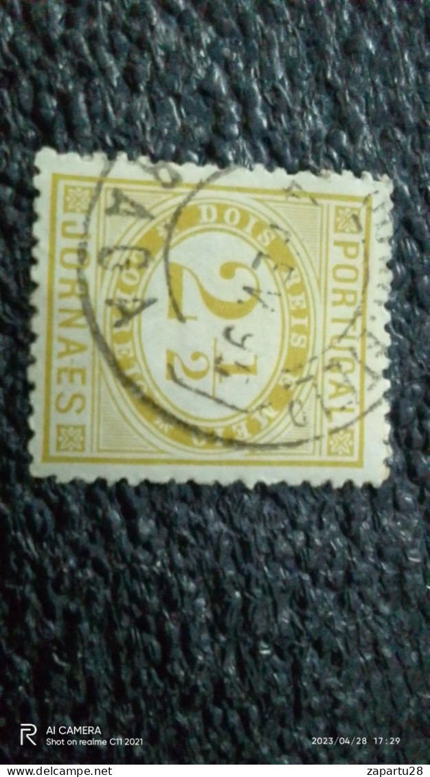 PORTUGAL-1876                  2.50R                    GAZETE PULLRI.             USED - Used Stamps