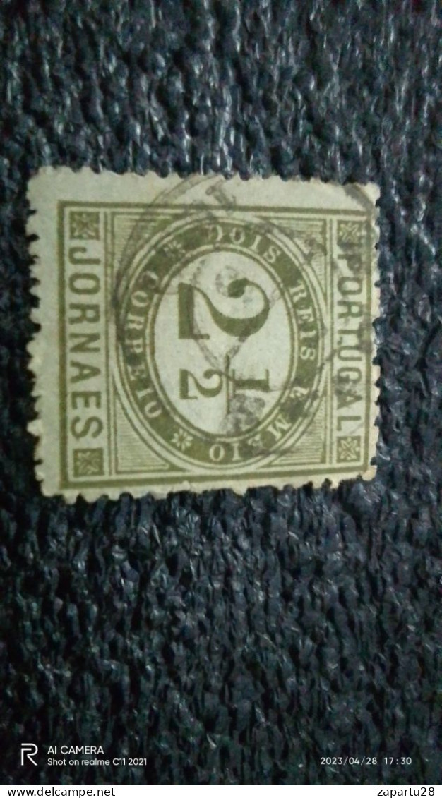 PORTUGAL-1876                  2.50R                    GAZETE PULLRI.             USED - Gebruikt