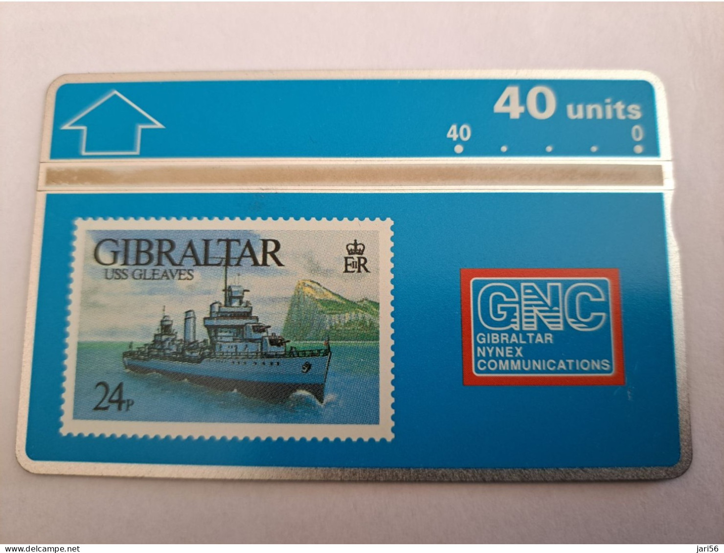 GIBRALTAR  LANDYS & GYR  40 UNITS / USS GLEAVES    / 694B  /  ,STAMP ON CARD /  USED  CARD   **13283 ** - Gibraltar