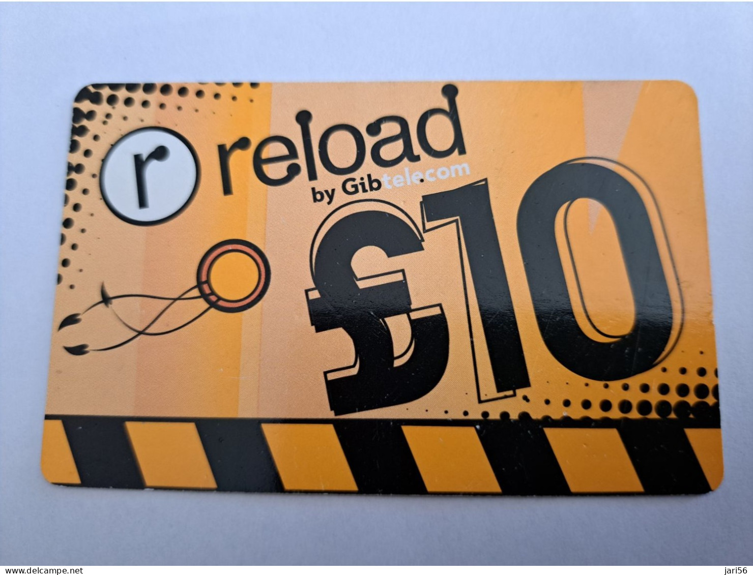 GIBRALTAR  PREPAID 10 POUND/ RELOAD BY GIB TELECOM   /    /  USED  CARD   **13289 ** - Gibraltar