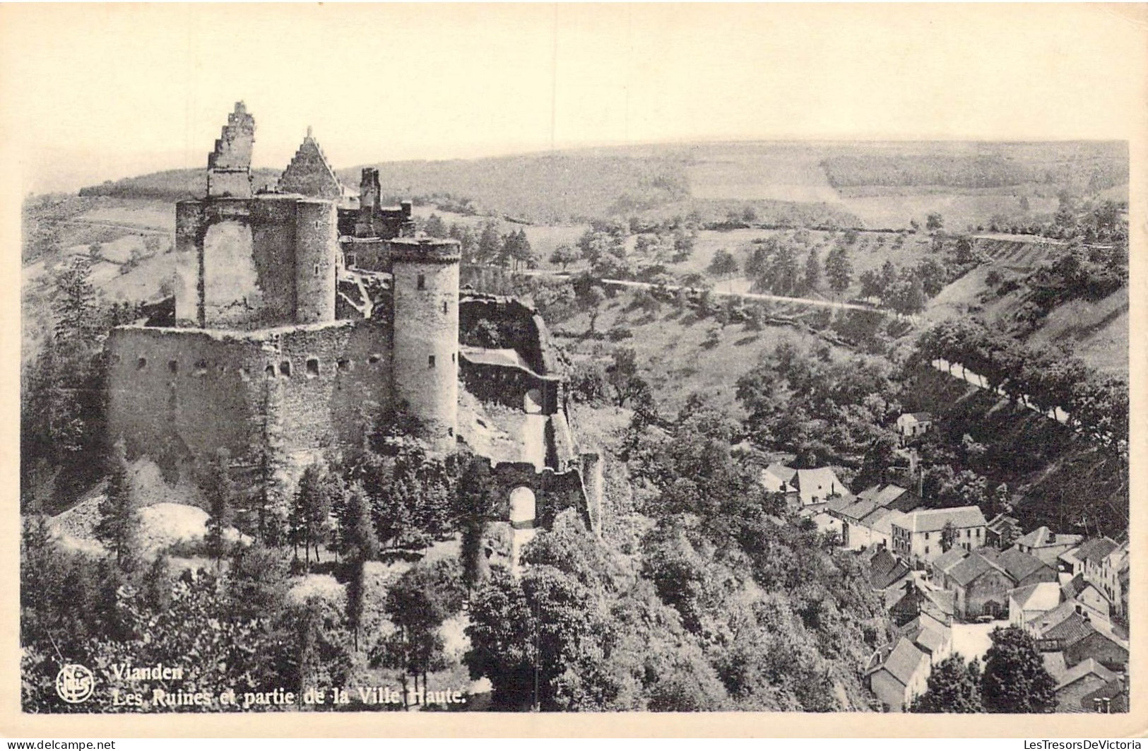 LUXEMBOURG - Vianden - Les Ruines Et Partie De La Ville Haute - Carte Postale Ancienne - Vianden